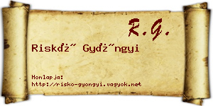 Riskó Gyöngyi névjegykártya